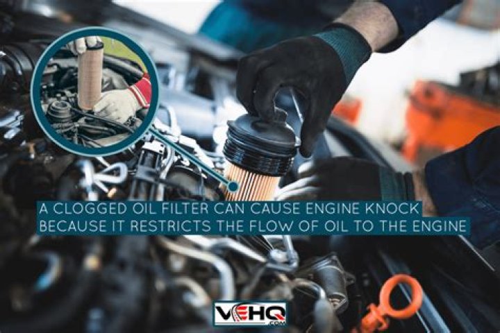 Can a clogged oil filter cause knocking?