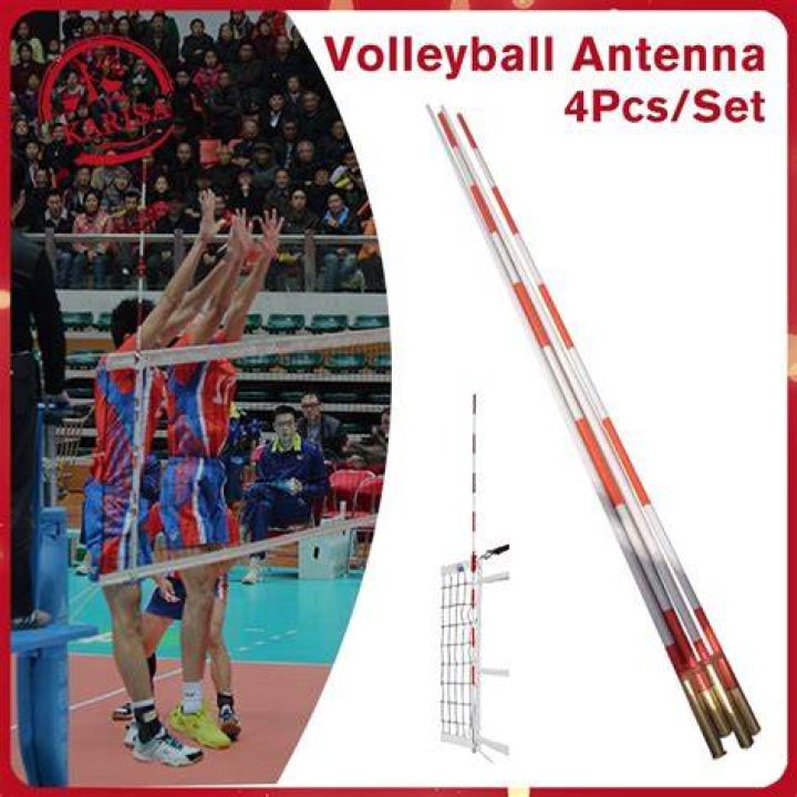 Can a player touch the antenna in volleyball?