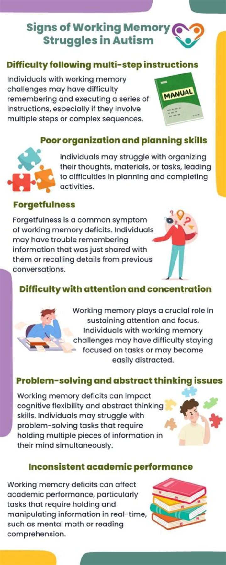 Can autism cause memory loss?