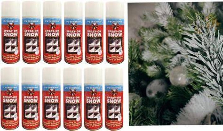 Can you spray fake snow on a fake Christmas tree?