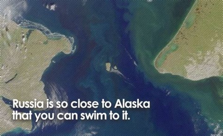 Can you swim from Alaska to Russia?