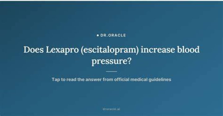 Does Lexapro raise blood pressure?