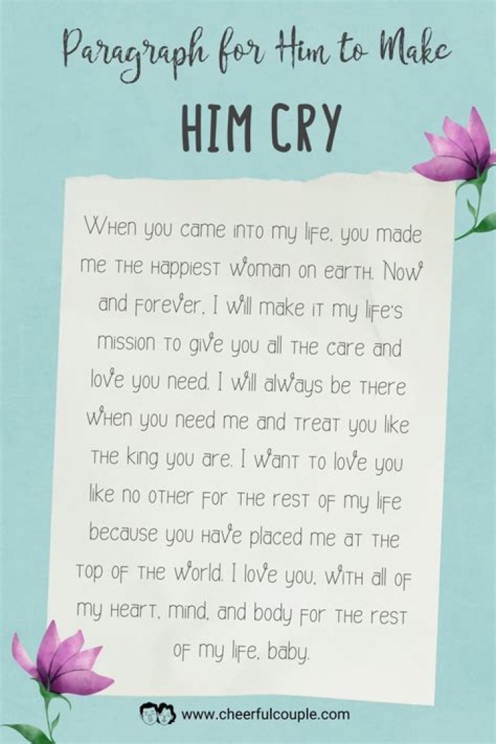 How can I make my boyfriend cry over text?