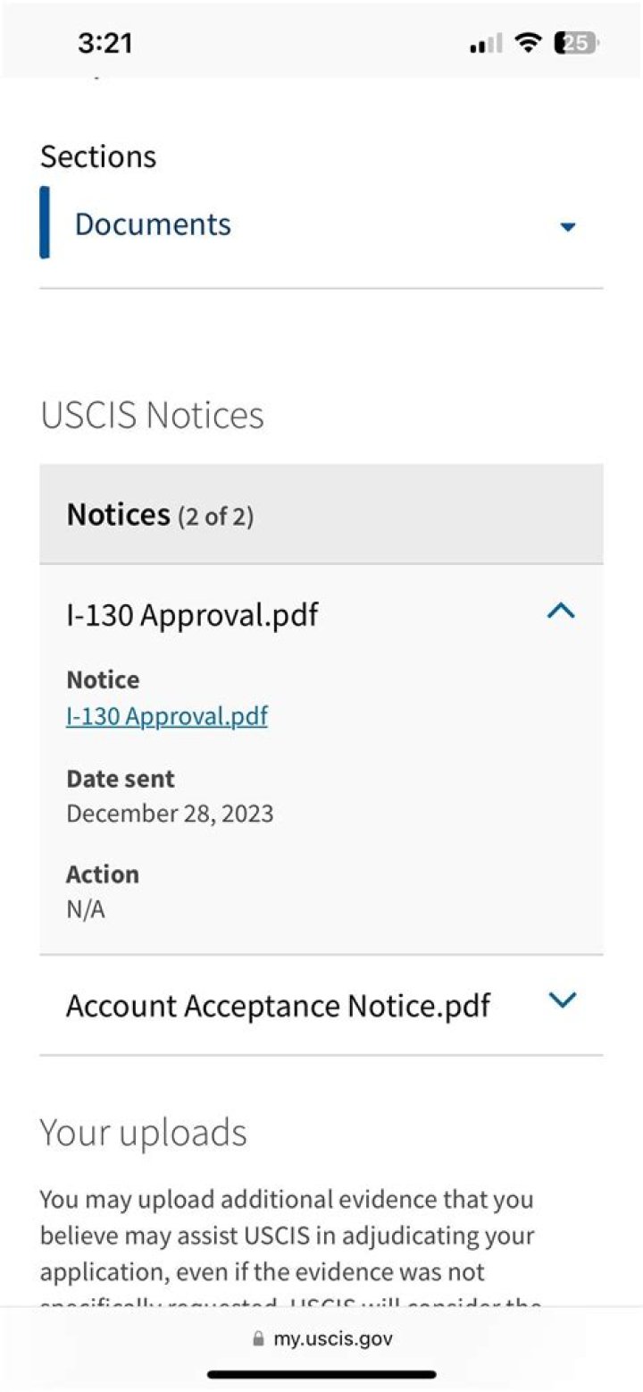 How do I know if my i-130 has been approved?