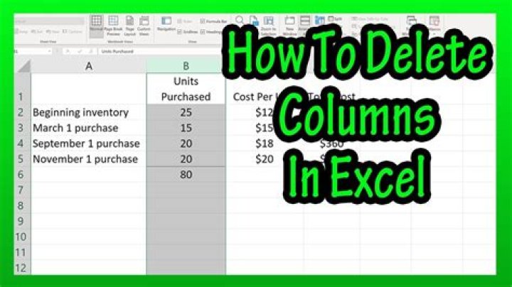 How do I remove thousands of columns in Excel?