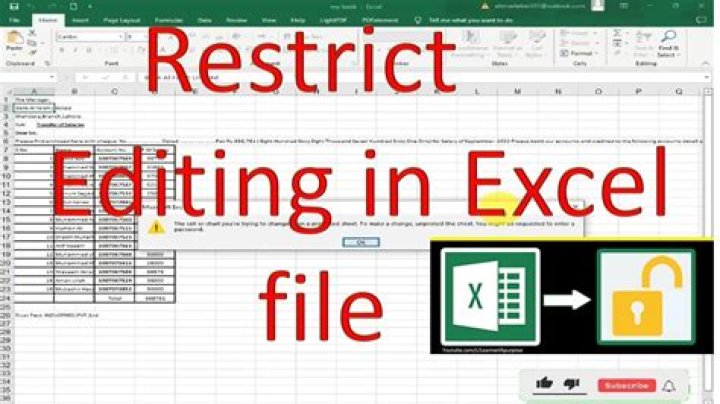 How do I restrict editing in Excel?