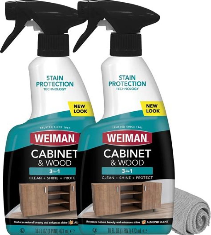 How do you clean and shine wood cabinets?