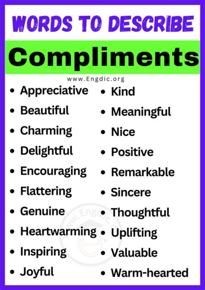 How do you compliment a girl in one word?