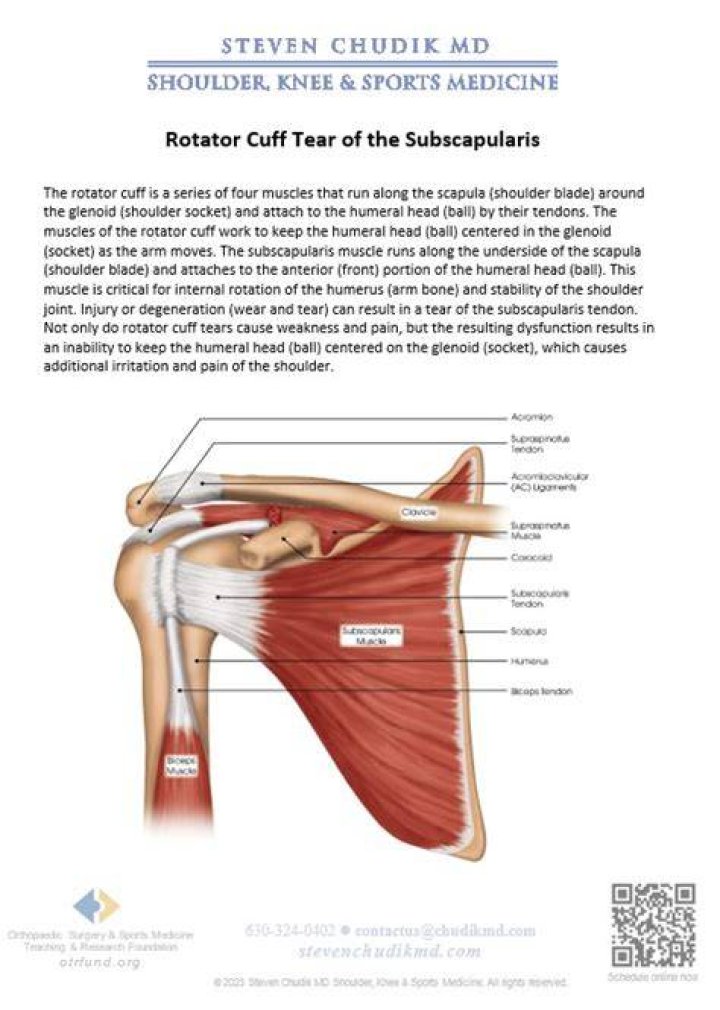 How do you fix a subscapularis tear?