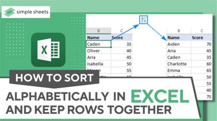 How do you sort Excel by column and keep rows together?