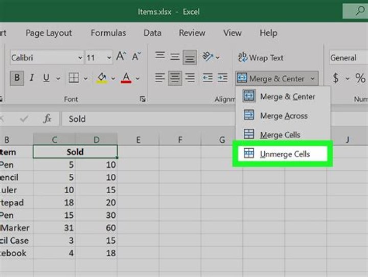 How do you Unmerge cells?