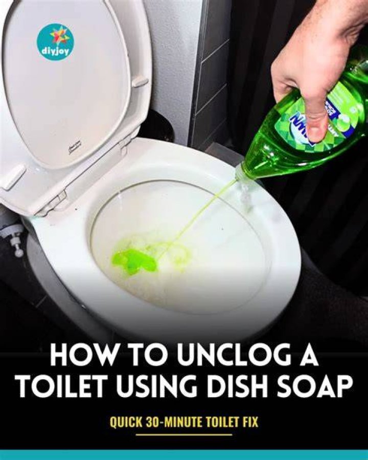How does dish soap unclog a toilet?