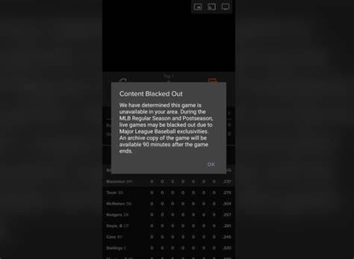 How does MLB.TV determine blackouts?