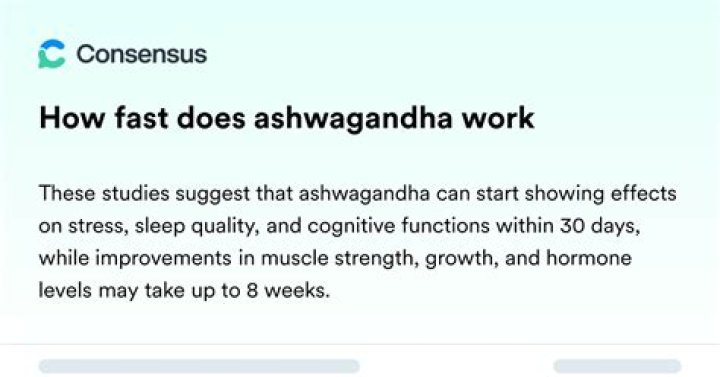 How fast does ashwagandha work?