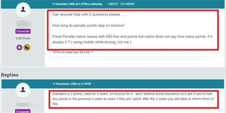 How long does 6 points stay on your licence?