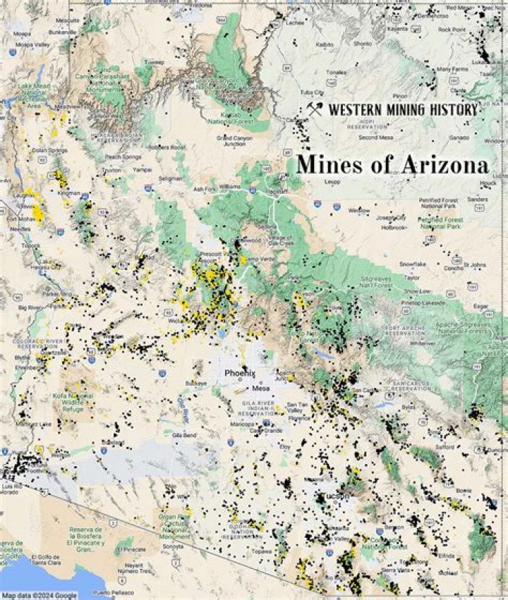 How many active mines are in Arizona 2021?
