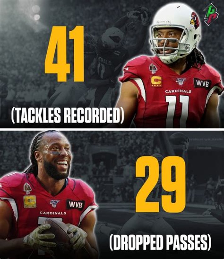 How many dropped passes does Larry Fitzgerald have?