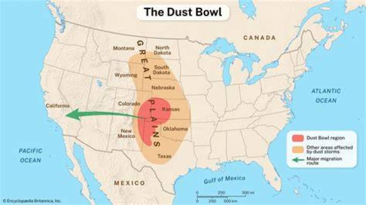 How many people left Dust Bowl states?