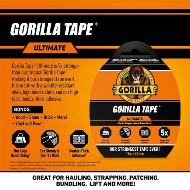 How many pounds can gorilla tape?