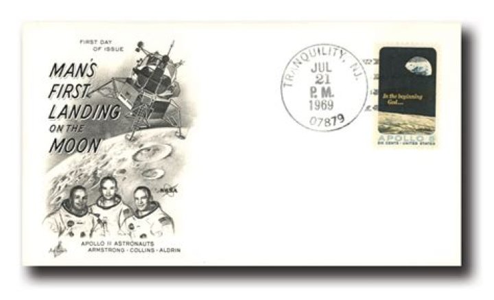 How much is a first man on the moon stamp worth?