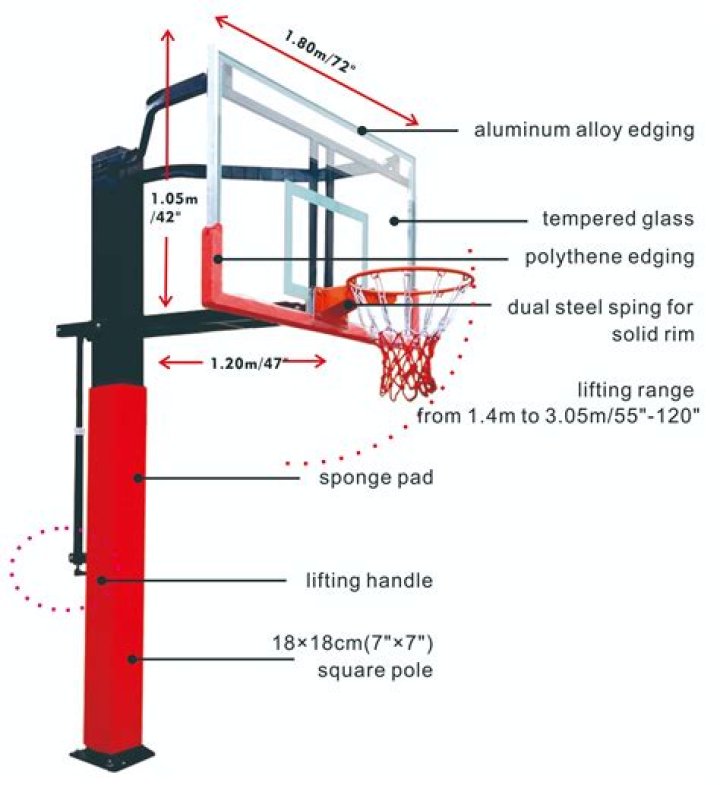 How tall is a Spalding basketball hoop?