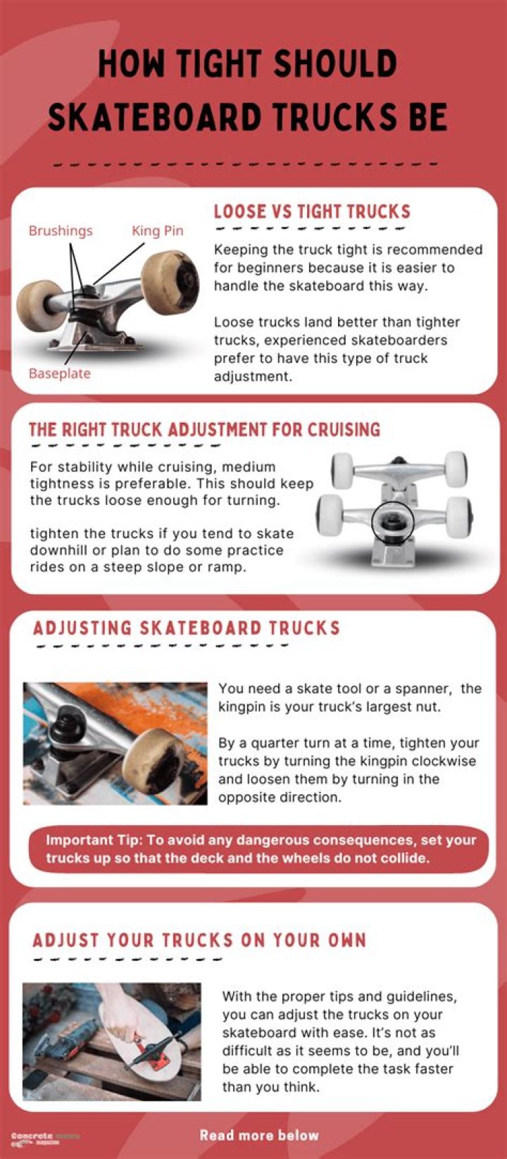 How tight should trucks be for vert?