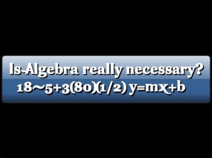 Is algebra really necessary?