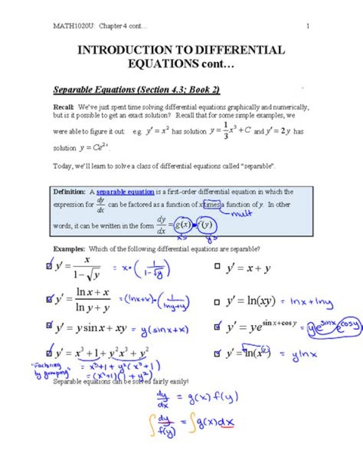 Is CALC 4 differential equations?