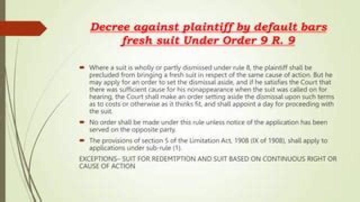 Is dismissal of suit a decree?