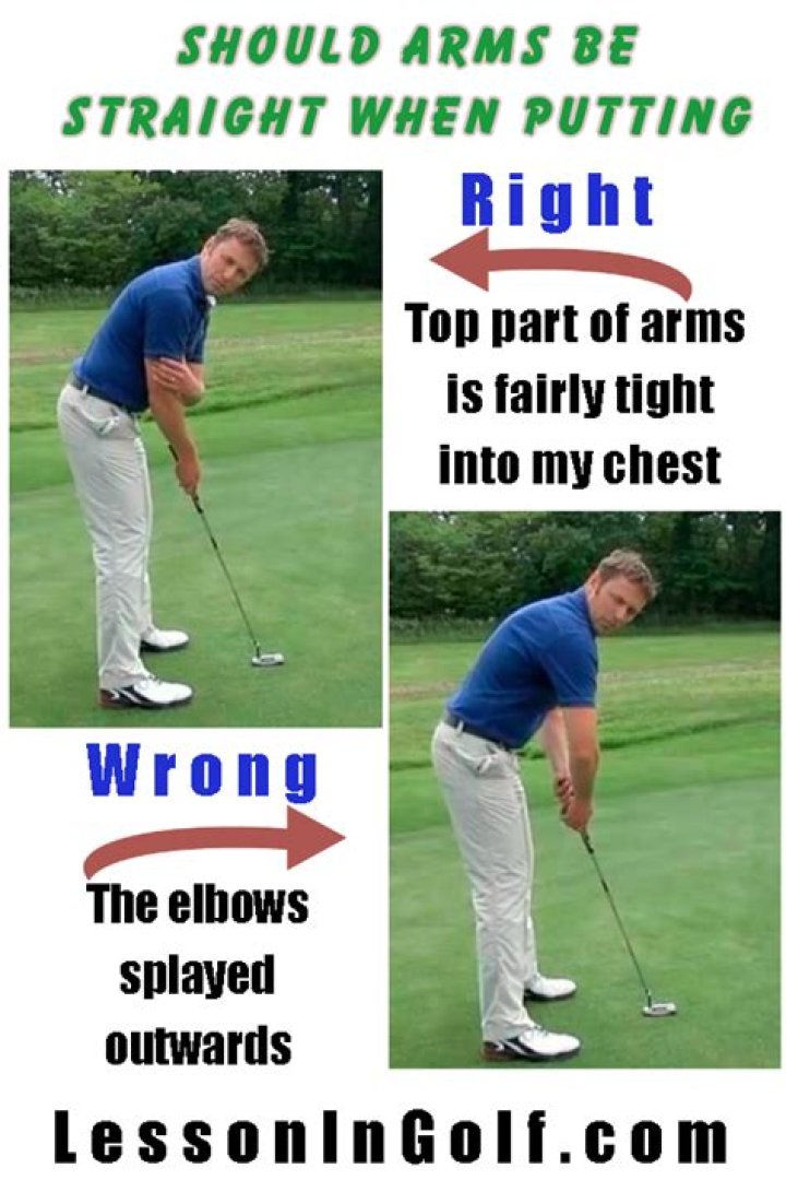 Should arms be straight when putting?
