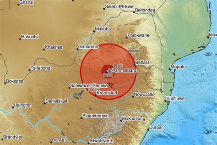 Was there an earthquake in Johannesburg today?