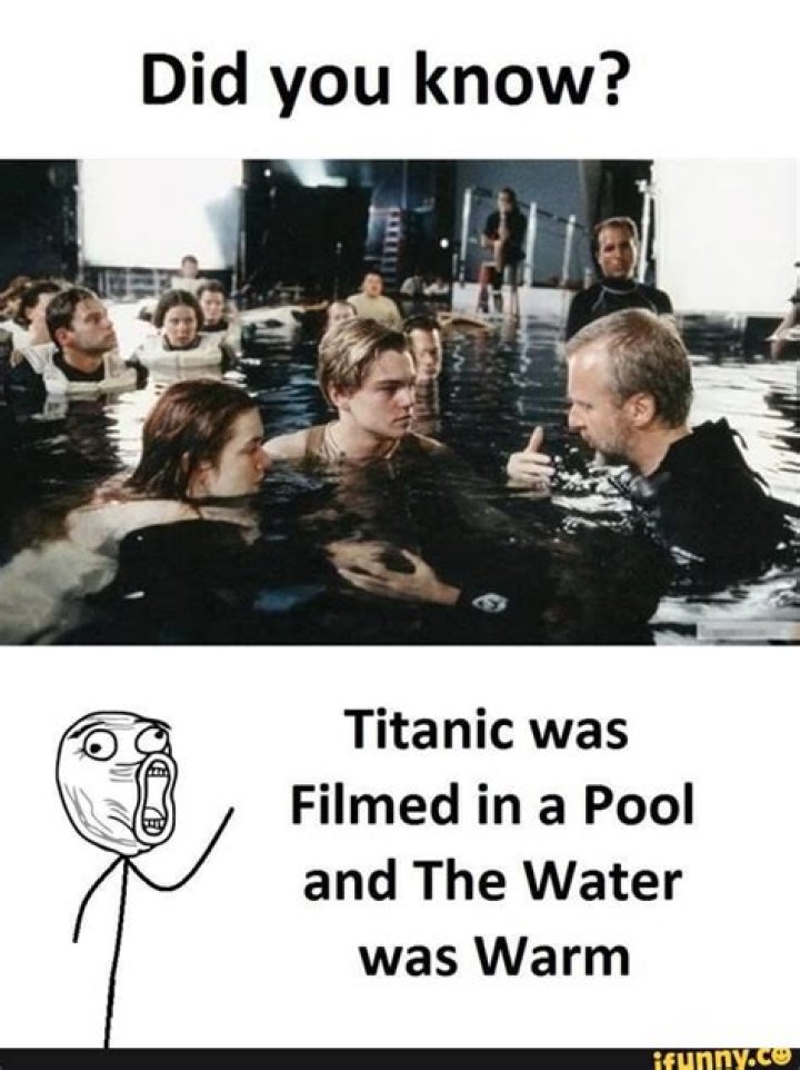 Was Titanic filmed in a warm pool?