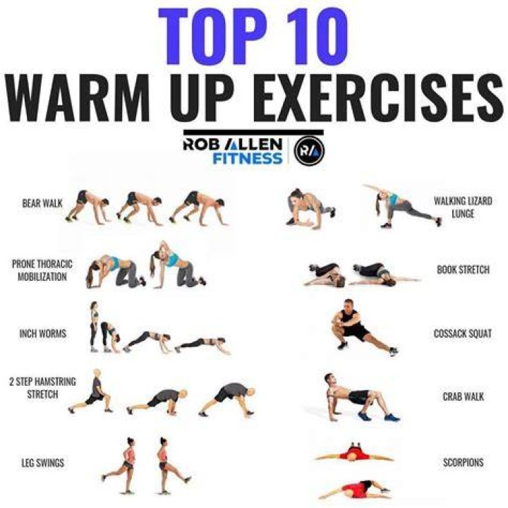 What are 5 warm up exercises?