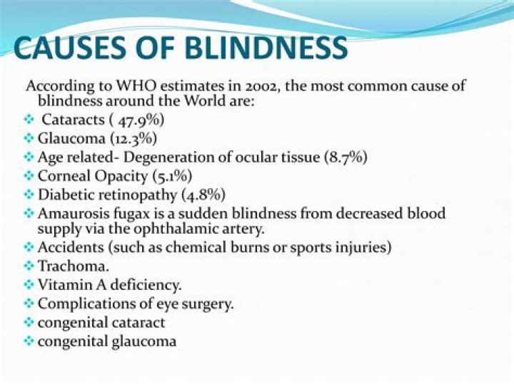 What are 7 causes of blindness?