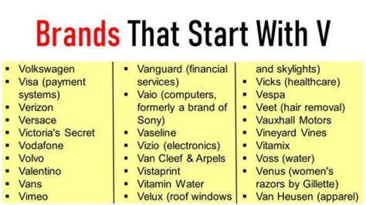What are brands that start with V?