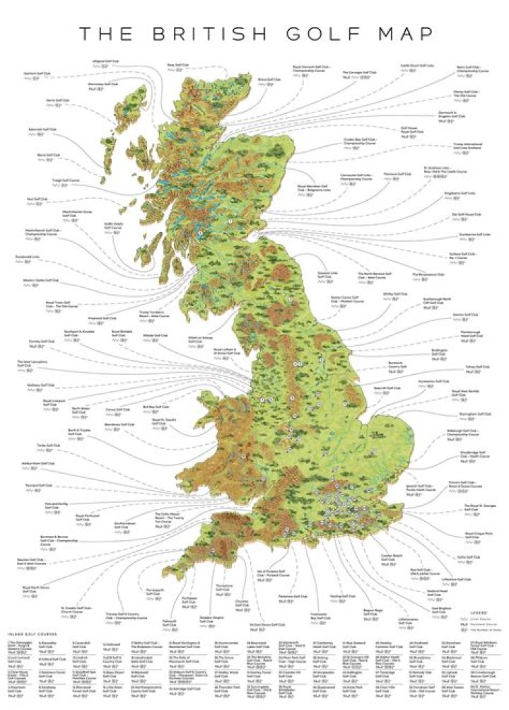 What are British golf courses called?