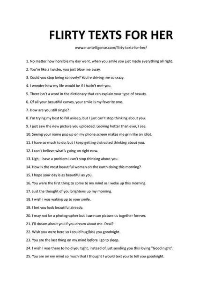 What are flirty words?