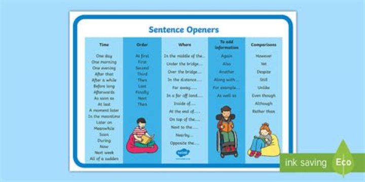 What are the 6 sentence openers?