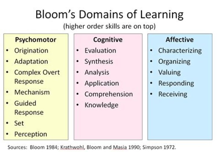 What are the domains of learning?