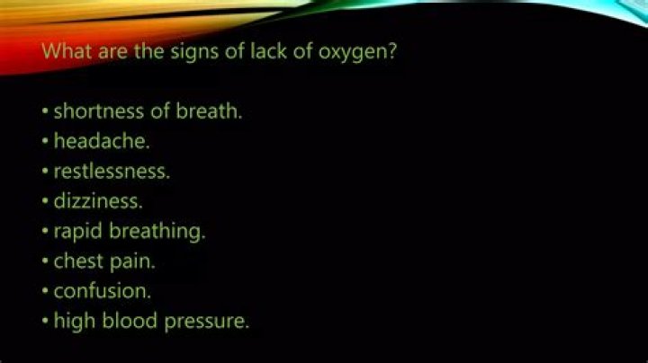 What are the signs of lack of oxygen?