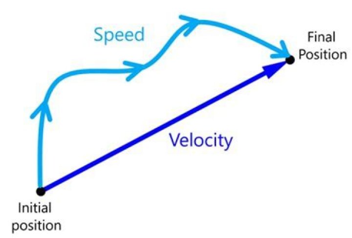 What are the two types of speed in physics?