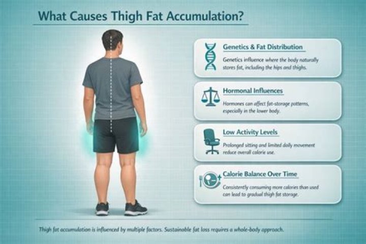 What causes thigh fat?