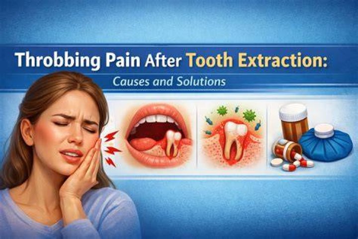 What causes throbbing after tooth extraction?