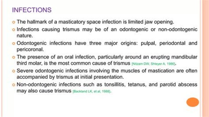 What causes trismus?