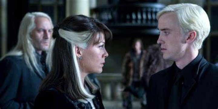 What did Malfoys mom whisper to Harry?