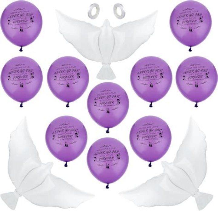 What do purple balloons mean at a funeral?