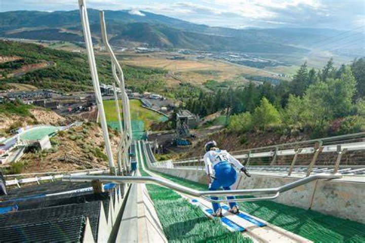 What do ski jumpers slide on?