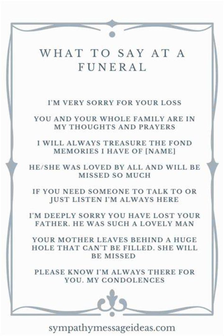 What do you say to family at a funeral?