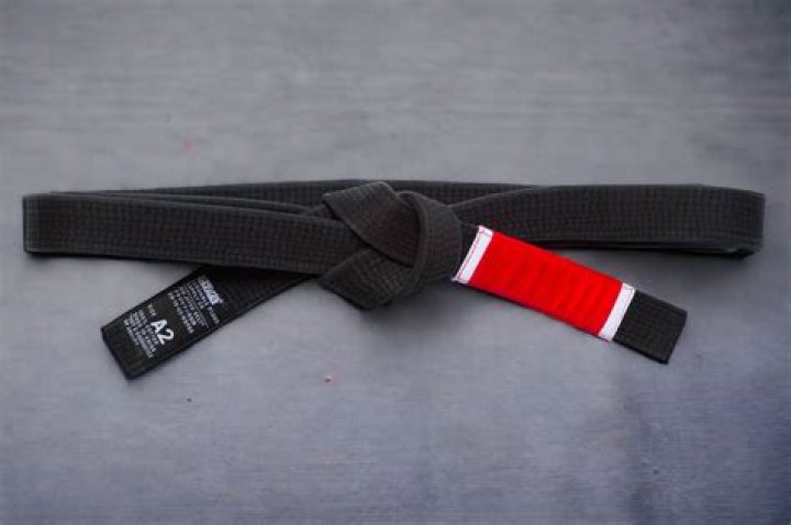 What does a black belt with white stripe mean?