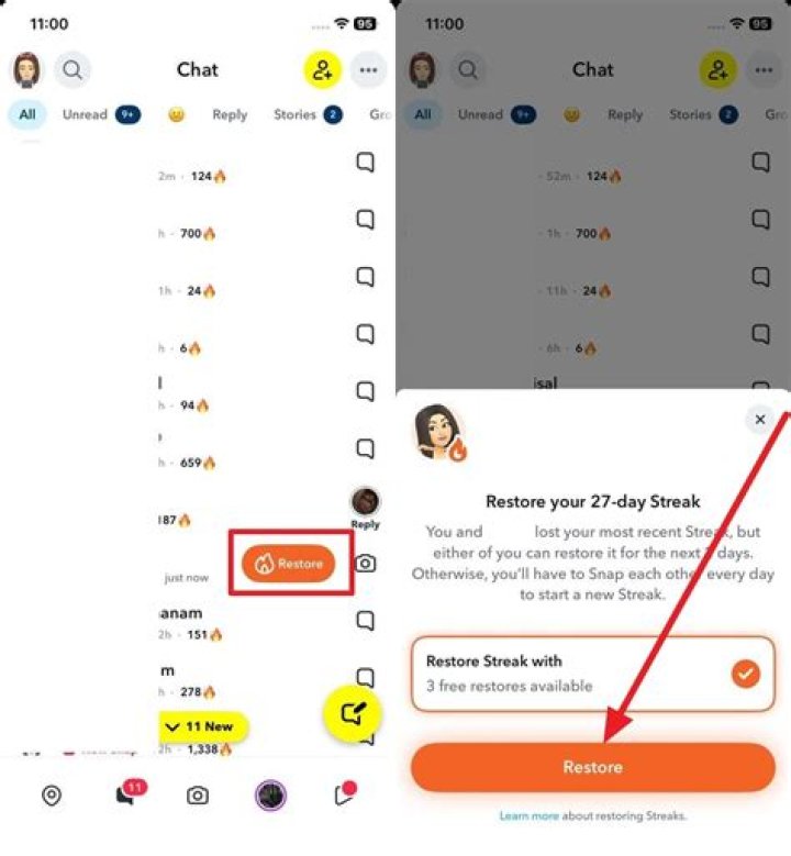 What happens after 100 streak on Snapchat?